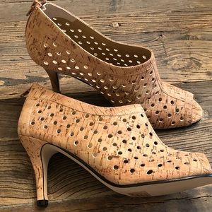 Vaneli 3” Cork Peep Toe Booties